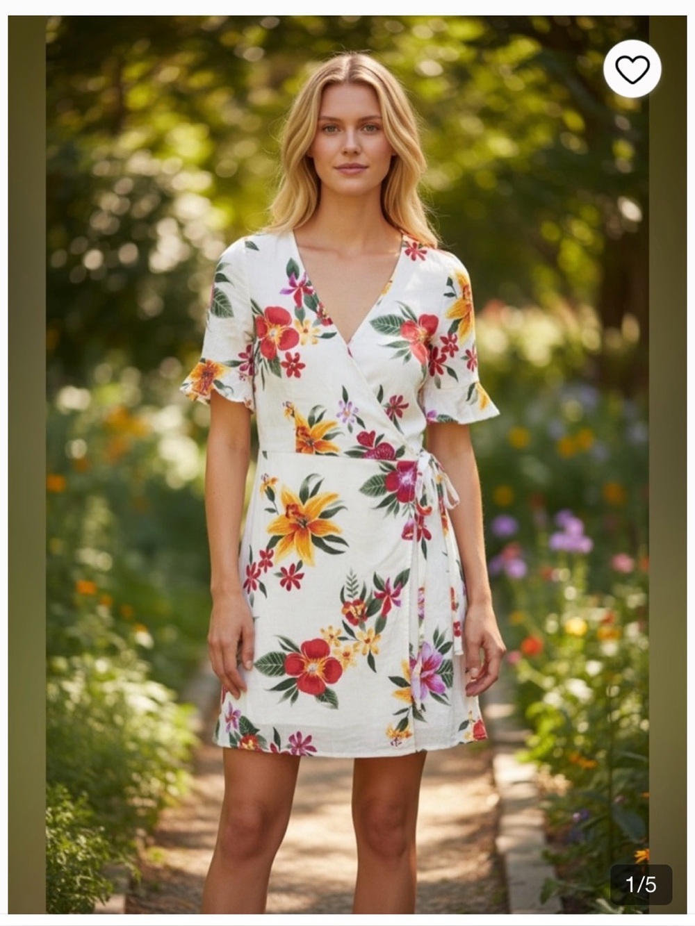 Old Navy Wrap‎ Dress Medium  Floral Beach Tropical Travel Summer Vacation